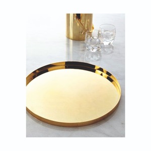 Bandeja Redonda de Lujo al por Mayor de Latón Dorado, Plato Decorativo de Acero Inoxidable para Mesa de Centro, para Hotel y Restaurante - Product Image 5