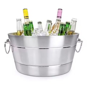 Hielera Metálica de Estilo Único, Enfriador de Bebidas de Acero Inoxidable, Cubeta para Fiestas, Enfriador de Vino y Cerveza para Eventos - Product Image 2