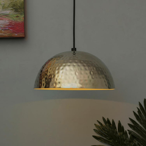 Round Shape Metal Hammered Design Gold Finished Celling Mount Hanging Pendant Lamp Home Interior Decorative Living Room Hotel - Product Image 1