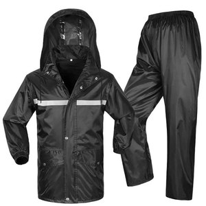Custom Logo Hooded Casual Solid Waterproof Rainwear Set for Men and Women - Product Image 1
