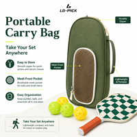 Set Raket Pickleball Serat Karbon LD Ringan Inti Sarang Lebah Disetujui USAPA Kontrol Permukaan Tahan Lama Hiburan 16mm Portabel