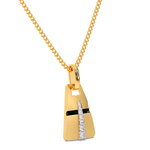 สร้อยคอจี้รูปทรงเพชรแบบเอียงสไตล์สถาปัตยกรรม - Product Image 3