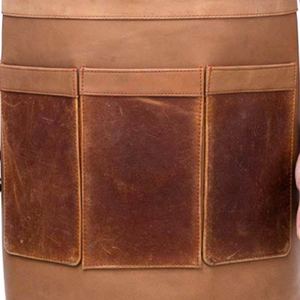 Leather Designer Apron Leather <b>Tool</b> Apron Welding Multi-use Leather <b>Carpenter</b> Apron With 3 Pockets - Product Image 3