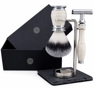 Set de Afeitado Vegano Aspire de 5 Piezas con Cepillo Plateado para Hombre - Product Image 6