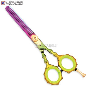 Stainless Steel Comfortable Grip Professional Hair Thinning <b>Scissors</b> Red Color Laser Printing Barber Hair Cutting <b>Scissors</b> - Product Image 3