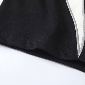 Heavyweight Cotton Streetwear T-<b>Shirt</b> Men's Oversized Fit with Custom White Flame Applique <b>Patchwork</b> - Product Image 4