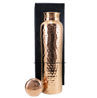 Bouteilles d'eau martelées en cuivre pur et faites à la main, accessoires de Yoga, sans joint, étanches, bon marché, meilleure vente, 100% ml