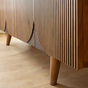 Aparador redondo de madera de mango Vandana Radiant Flux - Product Image 3