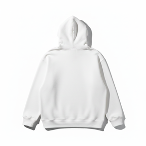 <b>White</b> Oversized Hooded <b>Sweatshirt</b> <b>Men</b> Casual Cotton French Terry Embroidered Logo Front Pocket Regular Fit Autumn Style - Product Image 6