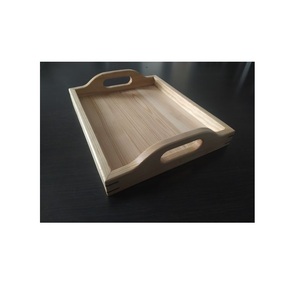 Plateau de petit-déjeuner en bois avec poignées pour café, thé, collations, nourriture, cuisine, salle à manger et décoration intérieure - Product Image 3