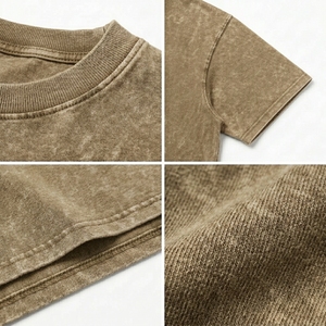 Premium Oversized Vintage <b>Cloud</b> Wash Heavyweight Cotton Tee Relaxed Boxy Drop Shoulder Crewneck Breathable - Product Image 6