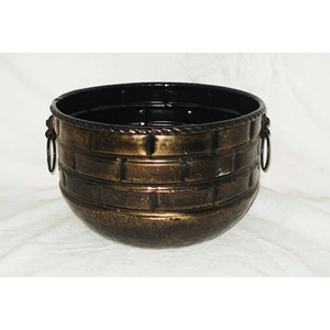 Soporte de manguera de hoja de metal con revestimiento de polvo de cobre Acabado Diseño de ladrillo de forma redonda Calidad Premium para decoración de jardín - Product Image 1