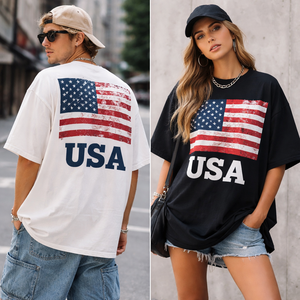 Sudadera con capucha extragrande de alta calidad con cremallera y estampado de la bandera de EE. UU., 260GSM, poliéster/algodón, corte holgado, fabricante de marca personalizada, envío rápido - Product Image 1