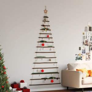 Arbre de Noël suspendu en branche naturelle de 39,4 x 82,7 pouces avec étoile en sommet, décoration festive pour les fêtes - Product Image 3