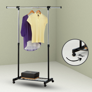 Single Extendable Wire Shelf Clothes Hanger with Space-Saving Feature 15KGS Capacity Modern Design for Clothing Stores-Wholesale - Product Image 4