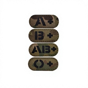 แผ่นปะติดผ้าลายพรางปักลายกรุ๊ปเลือด A+ B+ AB+ O+ รูปทรงสี่เหลี่ยมผืนผ้า สำหรับเสื้อผ้าและอุปกรณ์ - Product Image 4