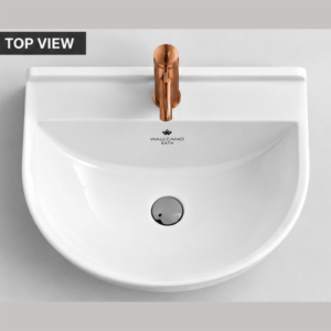 Lavabo Ovalado de Cerámica para Colgar en la Pared, Lavabo de Baño de Diseño Moderno con Acabado Pulido, Artículos Sanitarios para Uso Hospitalario - Product Image 6