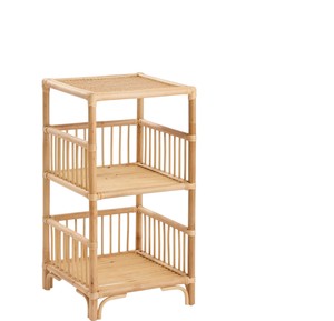 Boho Chic Natural Rattan <b>Shelving</b> Beautiful <b>Boxed</b> Side Motif Bookcase Children Toy Organizer Lightweight Eco Friendly Rack - Product Image 1