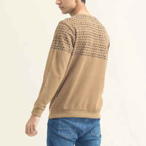 เสื้อสเวตเชิ้ตผู้ชายทรงปกติ คอกลม ผ้าถักลายจุด สวมใส่สบายๆ ในฤดูใบไม้ร่วง ผลิตจากผ้าฝ้าย 100% ระบายอากาศได้ดี - Product Image 2