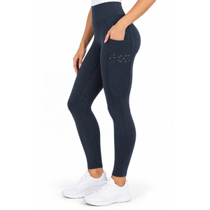 <b>Women's</b> <b>Navy</b> Blue High Waist <b>Leggings</b> and Show Jacket Set with Side Pockets Stylish Matching Sportswear Pair for <b>Women</b> Blazer - Product Image 4