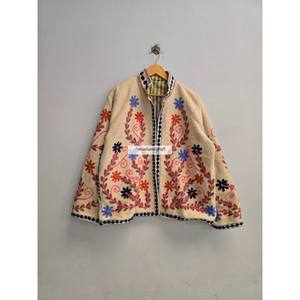 เสื้อแจ็คเก็ตผ้าฝ้ายซูซานีขายส่ง งานแฮนด์เมด เสื้อคลุมสั้นแบบยูนิเซ็กซ์ ปักลายดอกไม้ ผ้าคัฮดี เสื้อแจ็คเก็ตสำหรับผู้หญิง ใส่ไปงานปาร์ตี้ เสื้อคลุมโอเวอร์โค้ท - Product Image 5