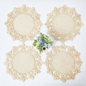 Sets de table haut de gamme pour la décoration de table de Noël, sets de table ronds en cordon de papier, design personnalisé, variété de couleurs et de choix - Product Image 4