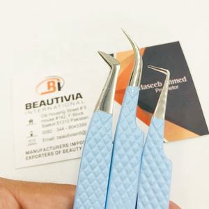 Pince à épiler professionnelle d'extension de cils en acier inoxydable forte adhérence Logo personnalisé outil de beauté durable pointe pointue pour cils - Product Image 2