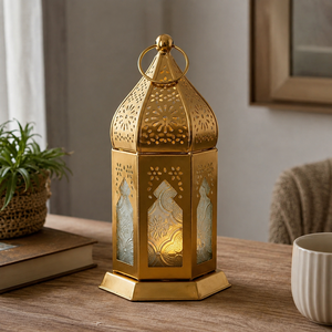 Brass Moroccan Candle <b>Lantern</b> Holder Metal <b>Hurricane</b> <b>Lantern</b> Decorative Home Decor Ramadan Wedding Table Centerpiece Gift - Product Image 2