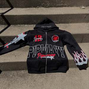 Custom Logo Winter Heavyweight 100% Cotton Full Zipper Hoodie Oversized Thick Drop Shoulder Boxy Cropped Zip Hoodie Men - Product Image 4