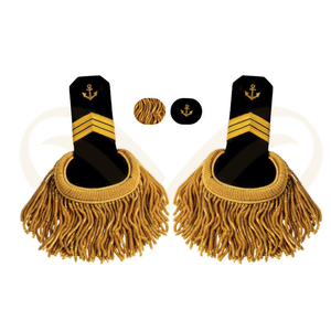 แผ่นประดับไหล่แบบพิธีการสั่งทำขายส่ง ตกแต่งด้วยริบบิ้นและแถบโลหะสีทอง ทำด้วยมือ - Product Image 6