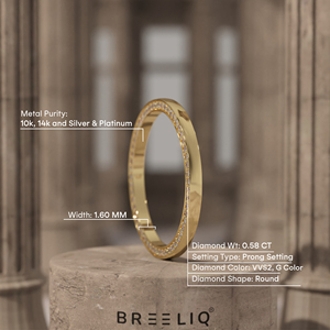 Bague d'éternité en or blanc 14 carats avec diamants, pavée sur toute la surface, fine, 1,60 mm, minimaliste, pour usage quotidien - Product Image 2