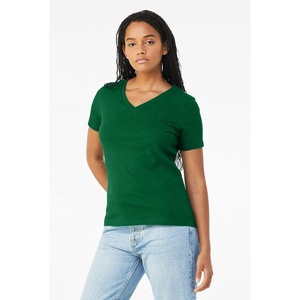 เสื้อยืดคอกวีแขนสั้นผ้าเจอร์ซีย์ทรงหลวมสำหรับผู้หญิง Bella Canvas รุ่นปี 2023 สี 6405 ผลิตจากวัสดุเป็นมิตรต่อสิ่งแวดล้อม ระบายอากาศได้ดี ตกแต่งด้วยลูกปัด - Product Image 3