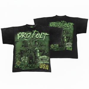 Camiseta Pro Felt de 220 GSM, Ligera, Estilo Vintage Lavado, Manga Corta, Cuello Redondo, 100% Algodón, Transpirable, Estilo Hip Hop, Tallas Grandes, Personalizable - Product Image 3