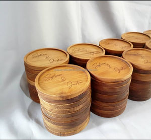 Sous-verres et sets de table en bois, tapis de bureau de cuisine uniques en provenance d'Inde, disponibles en gros pour des présentations de table élégantes - Product Image 4