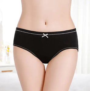 Braguitas de Bikini de Alta Calidad para Mujer, Tallas Grandes, Algodón/Poliéster, Diseño Liso Tejido, Ropa Interior - Product Image 4