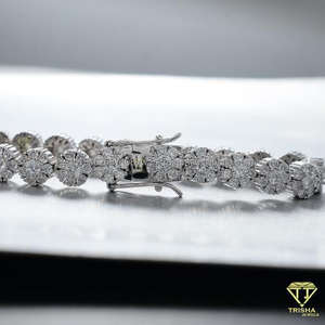 Bracelet en Argent Glacé Moissanite de Luxe Unisexe Classique Cluster Diamant Hip Hop Bling Bijoux Étanche Fine Chaîne Bracelet à Maillons - Product Image 2