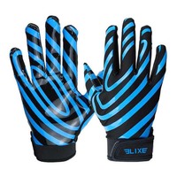 Gants de football américain pour hommes, antidérapants, avec paume en silicone, pointes des doigts renforcées, contrôle du ballon, logo personnalisé