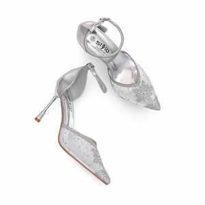 WN7441 Silver Court Pumps Zapatos Elegantes para Mujer - Product Image 1