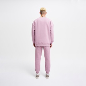Ensemble de survêtement moderne oversize à col rond en molleton de coton et polyester 480 GSM, style streetwear décontracté, personnalisable (OEM, marque privée) - Product Image 2