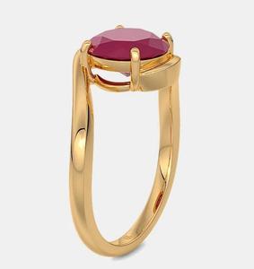 Gold Plated Ruby Gemstone <b>Ring</b> Round Claw Set 925 Sterling Silver Fine Jewelry for Wedding Party Gift - Product Image 5
