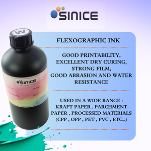 หมึกยูวีเฟล็กโซ SINICE — สีขาว สำหรับวัสดุที่ผ่านกระบวนการผลิต เช่น CPP, OPP, PET, PVC, กระดาษคราฟท์, กระดาษไข - Product Image 2