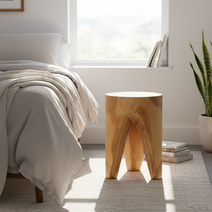 Tabouret et ottoman en teck massif ARTERRA Premium pour villa, hôtel, appartement - Meubles de salon rustiques/modernes faits à la main - Product Image 5