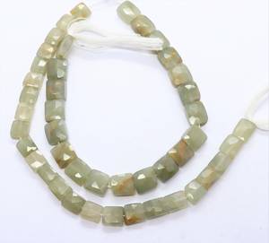 Natural Green <b>Cats</b> Eye Faceted Chicklet Shape Beads 7-8 MM <b>Cats</b> Eye Gemstone Beads 8 Inch Faceted <b>Cats</b> Eye Chew Gum Shape Beads - Product Image 2