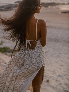 Vestido Largo de Verano para Mujer, Estilo Bohemio, Estampado Geométrico, Tirantes Finos, Lino y Algodón, Silueta Recta - Product Image 3
