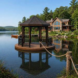 Circular Floating <b>Gazebo</b> Luxury Waterfront Pavilion for Resort Marina Lake and Private Villa Relaxation - Product Image 1