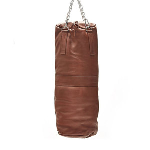 Sac d'entraînement de boxe en cuir avec sangles noires et fermeture à lacets pour la pratique du punching adulte - Product Image 2