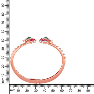 Elegant 14K Rose Gold Floral Lab Grown Diamond Open Cuff <b>Bangle</b> <b>Bracelet</b> - Product Image 4