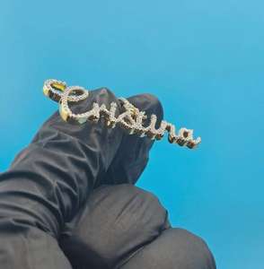 จี้ฮิปฮอปแบบกำหนดเองส่วนบุคคล เงินแท้ 925 ผ่านการทดสอบเพชร VVS มอยส์ซาไนต์ ประดับเพชรเต็มตัวอักษรชื่อ - Product Image 6