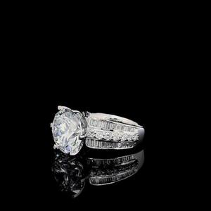Anillo de banda romántico con diamantes de moissanita de corte redondo para unisex, plata 925 original, joyería fina para regalo de boda para pareja. - Product Image 3