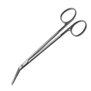 Ciseaux angulaires Locklin de 6,14 pouces, chirurgie générale, acier inoxydable allemand, bord de coupe dentelé, instrument chirurgical - Product Image 6